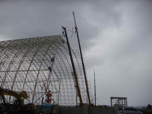 煤棚网架施工过程中的问题